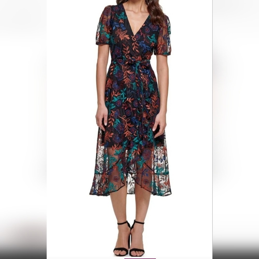 Floral V-Neck Midi Dress
